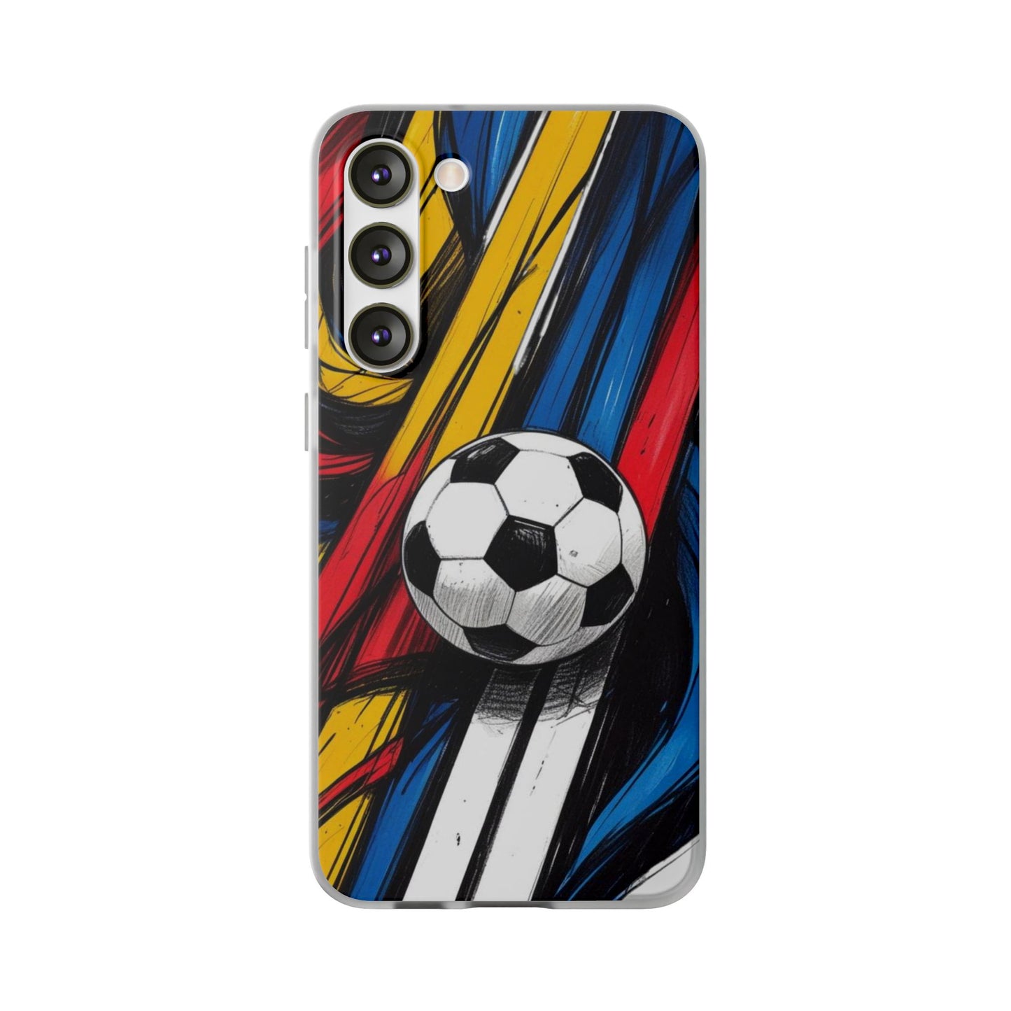Clear Soccer Flex Case For Samsung Galaxy