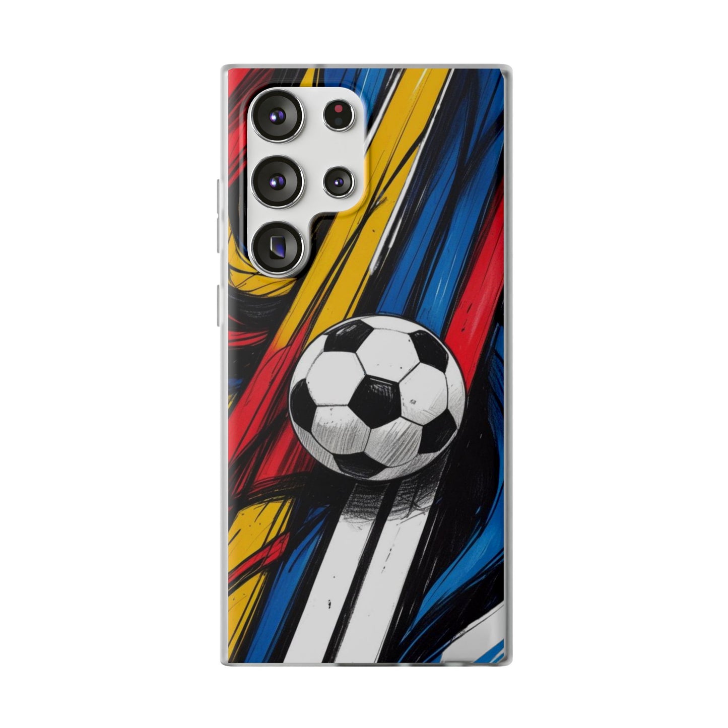 Clear Soccer Flex Case For Samsung Galaxy