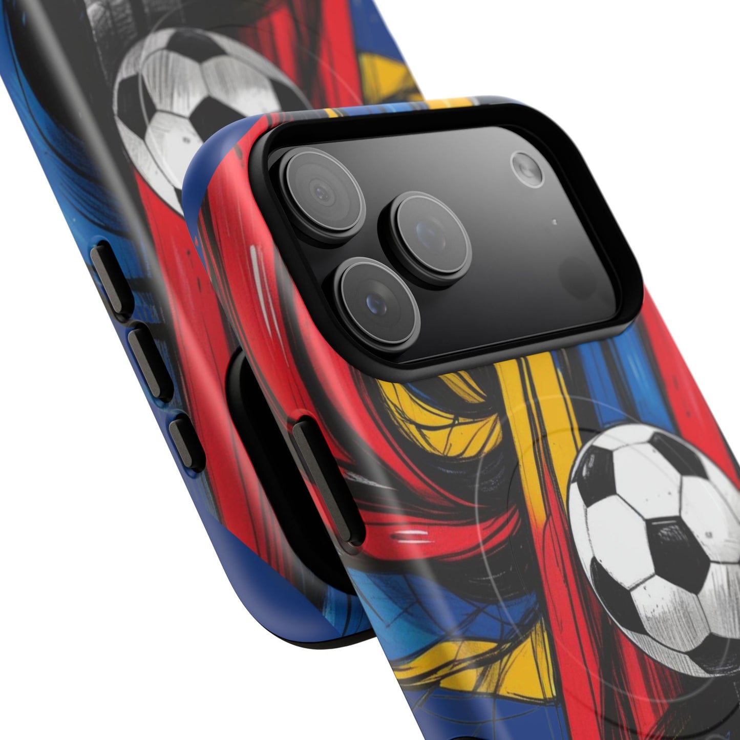 Tough Magnetic Case For iPhone Fun Soccer Ball Pattern Design for Soccer Lovers