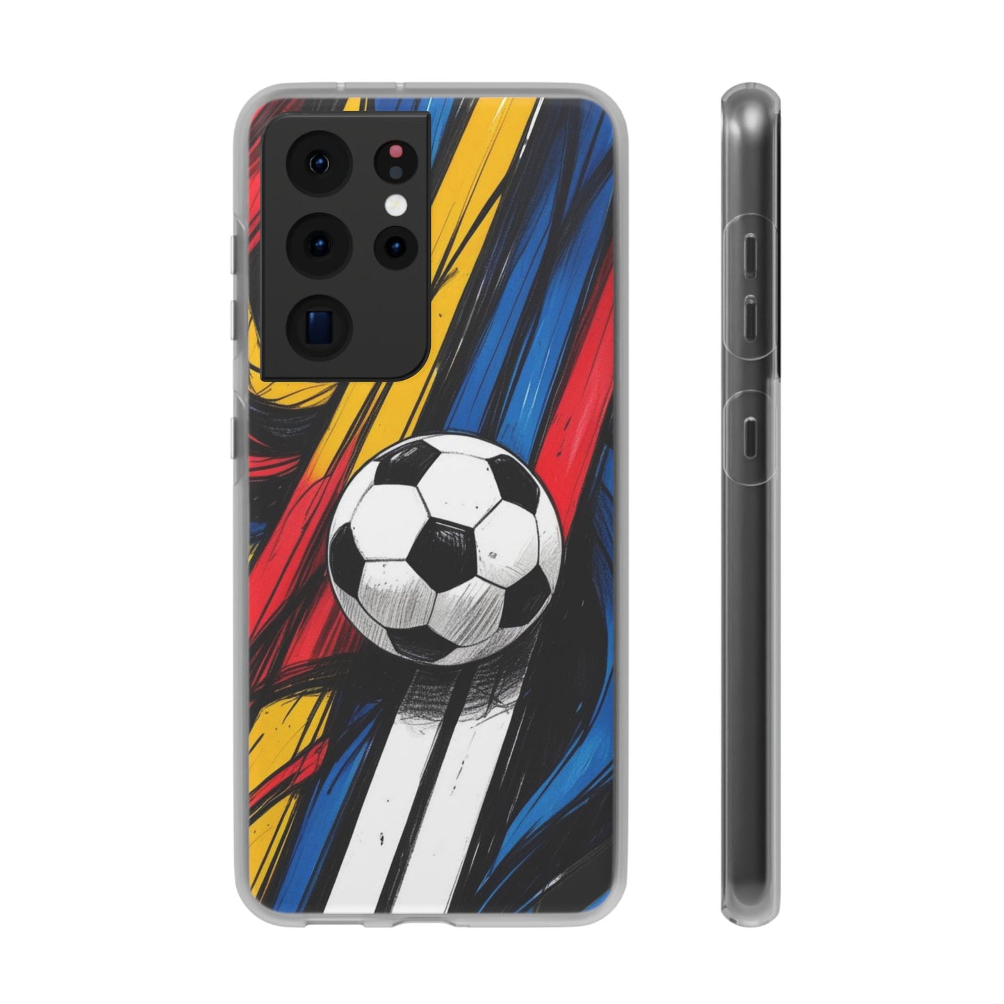 Clear Soccer Flex Case For Samsung Galaxy