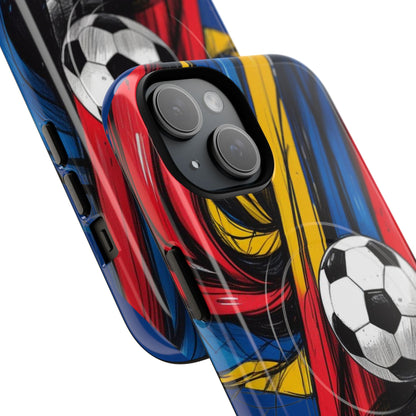 Tough Magnetic Case For iPhone Fun Soccer Ball Pattern Design for Soccer Lovers