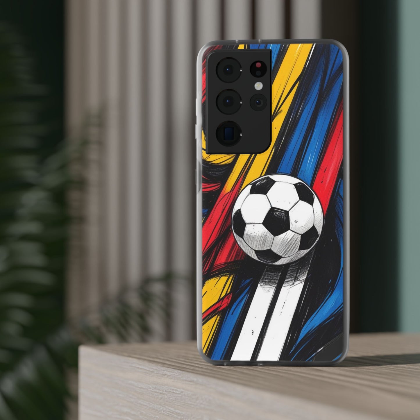 Clear Soccer Flex Case For Samsung Galaxy