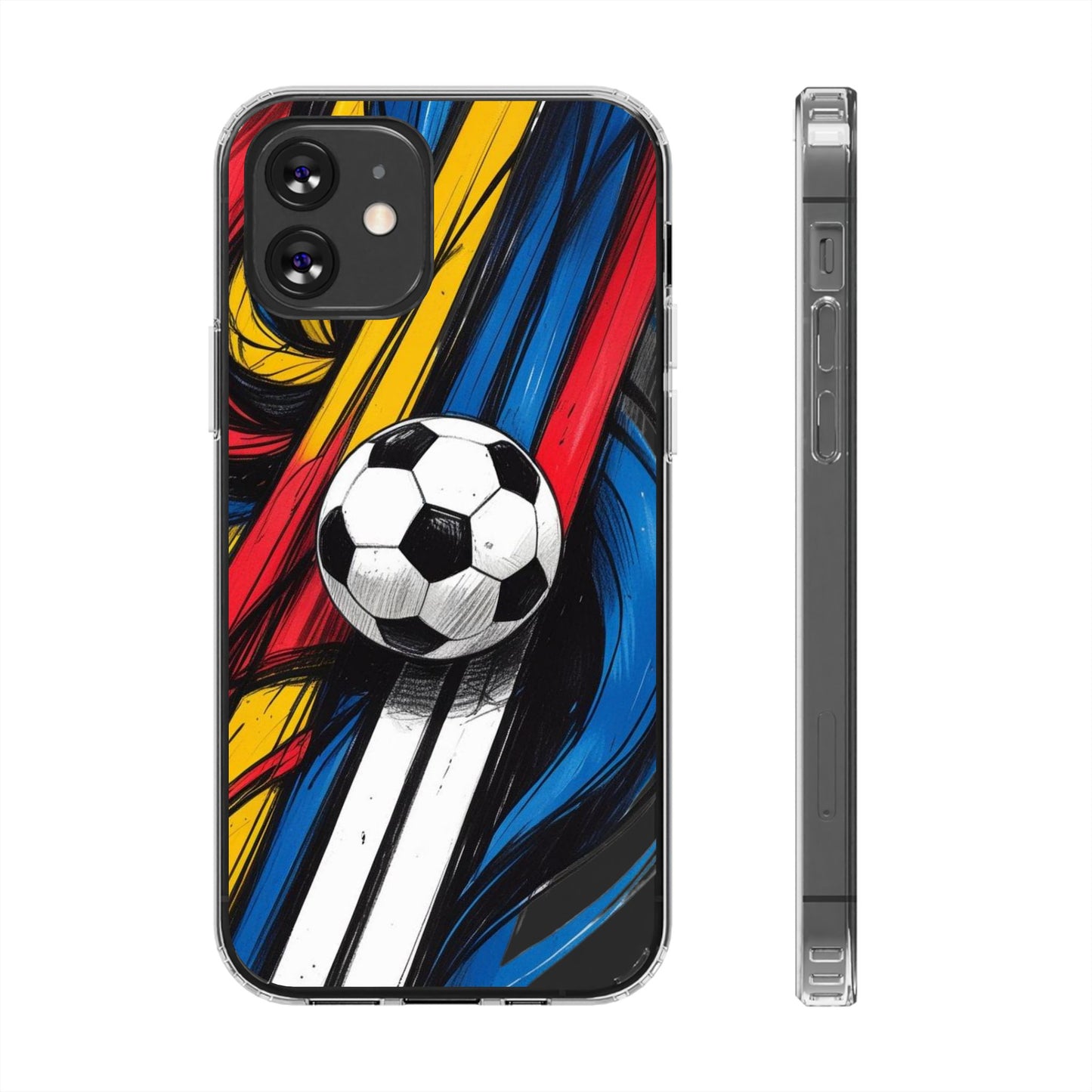 Impact-Resistant Case iPhone Case Soccer Lovers Fun Soccer Ball Pattern Cool Sport Design