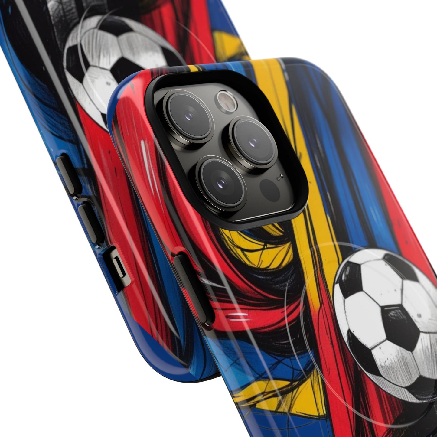 Tough Magnetic Case For iPhone Fun Soccer Ball Pattern Design for Soccer Lovers