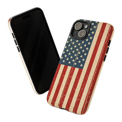 Vintage American Flag Phone Case — Patriotic Tough Case