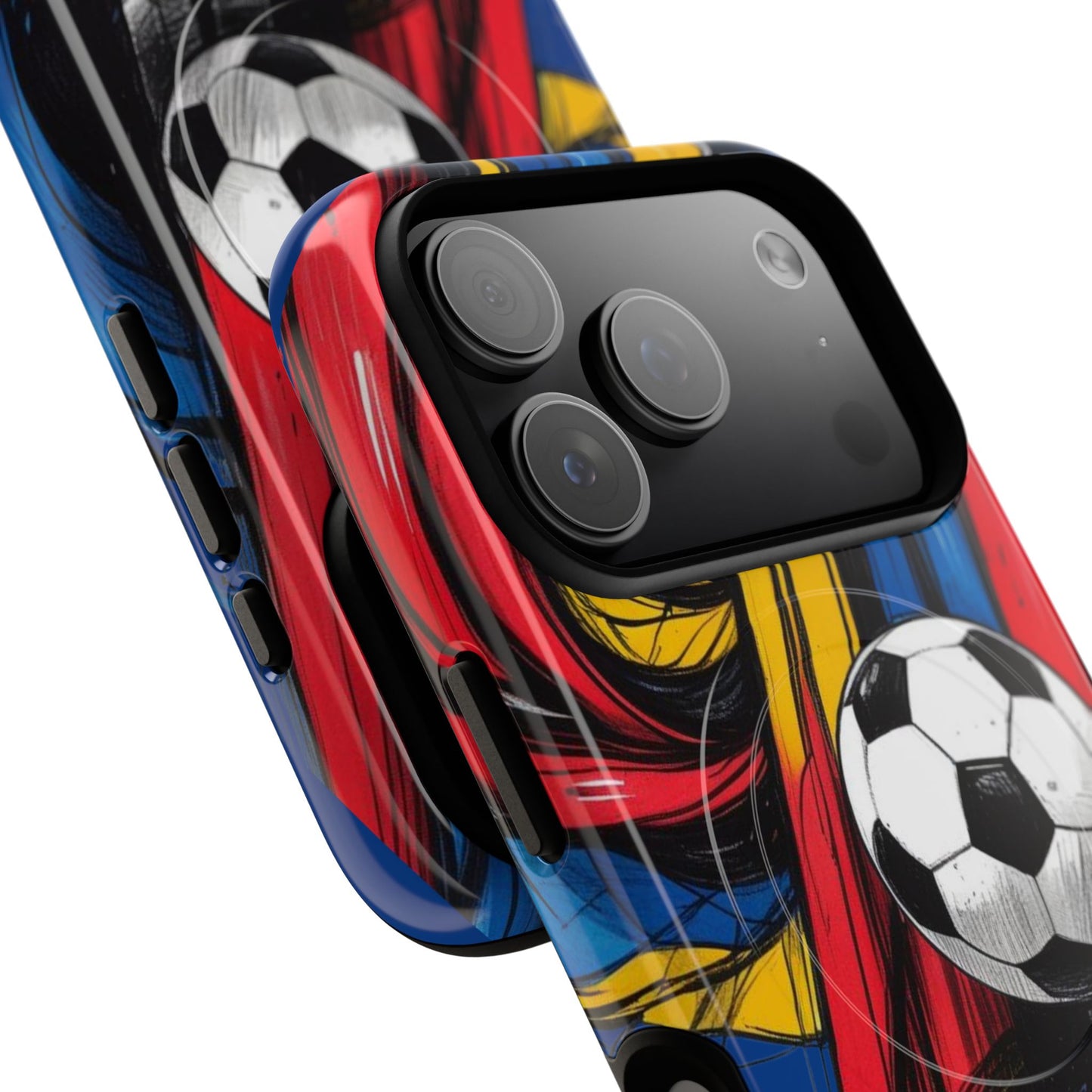 Tough Magnetic Case For iPhone Fun Soccer Ball Pattern Design for Soccer Lovers