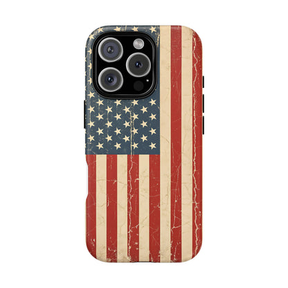 Vintage American Flag Phone Case — Patriotic Tough Case
