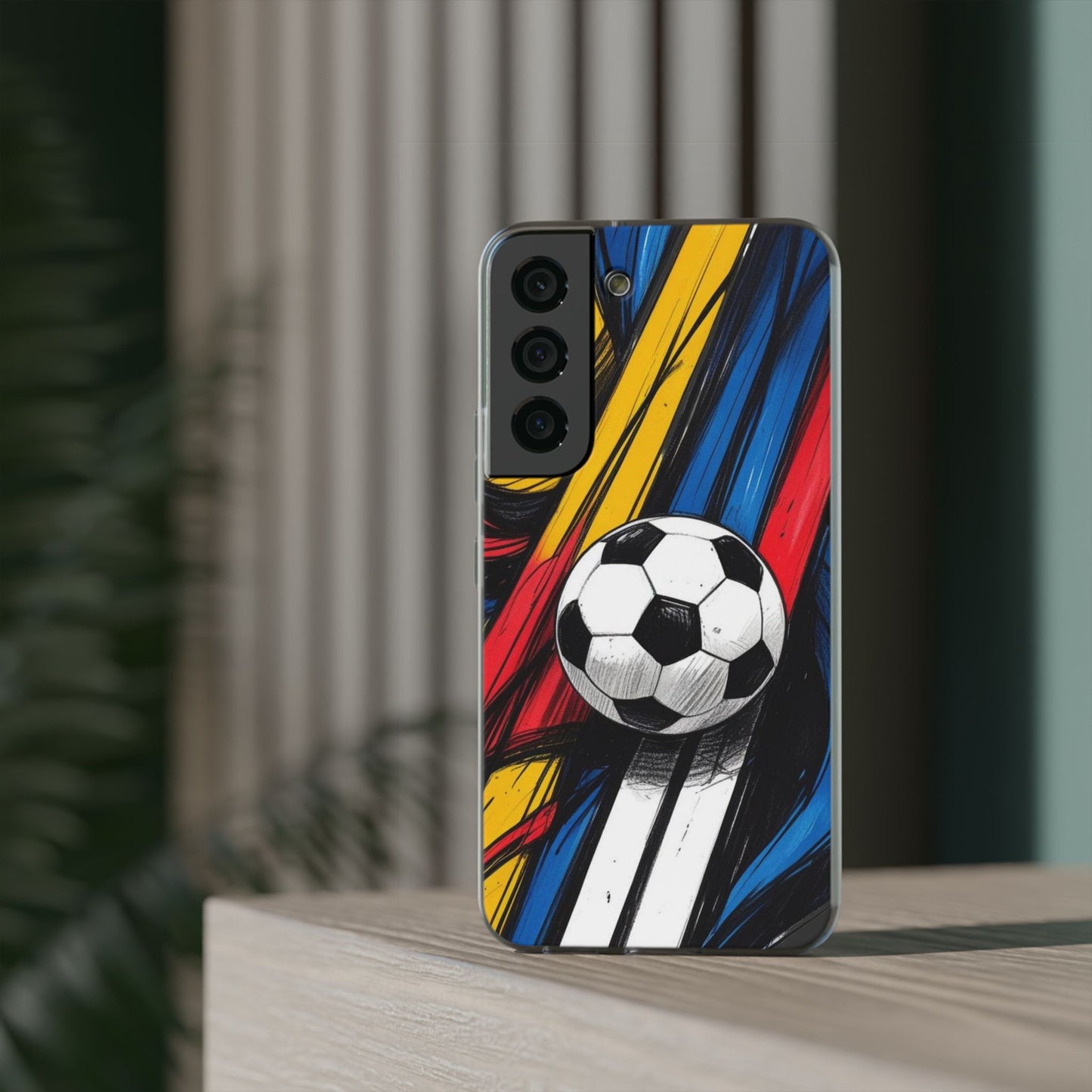 Clear Soccer Flex Case For Samsung Galaxy