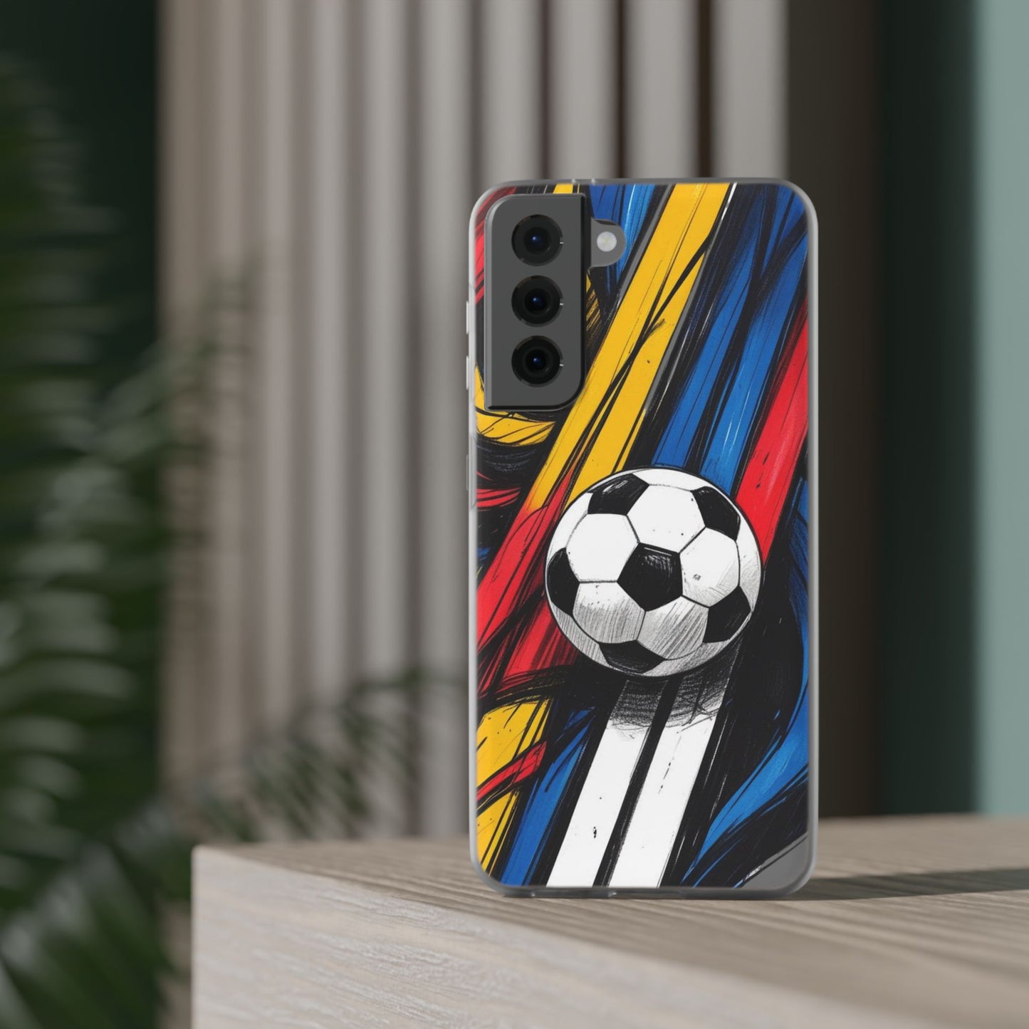 Clear Soccer Flex Case For Samsung Galaxy