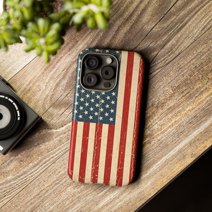 Vintage American Flag Phone Case — Patriotic Tough Case