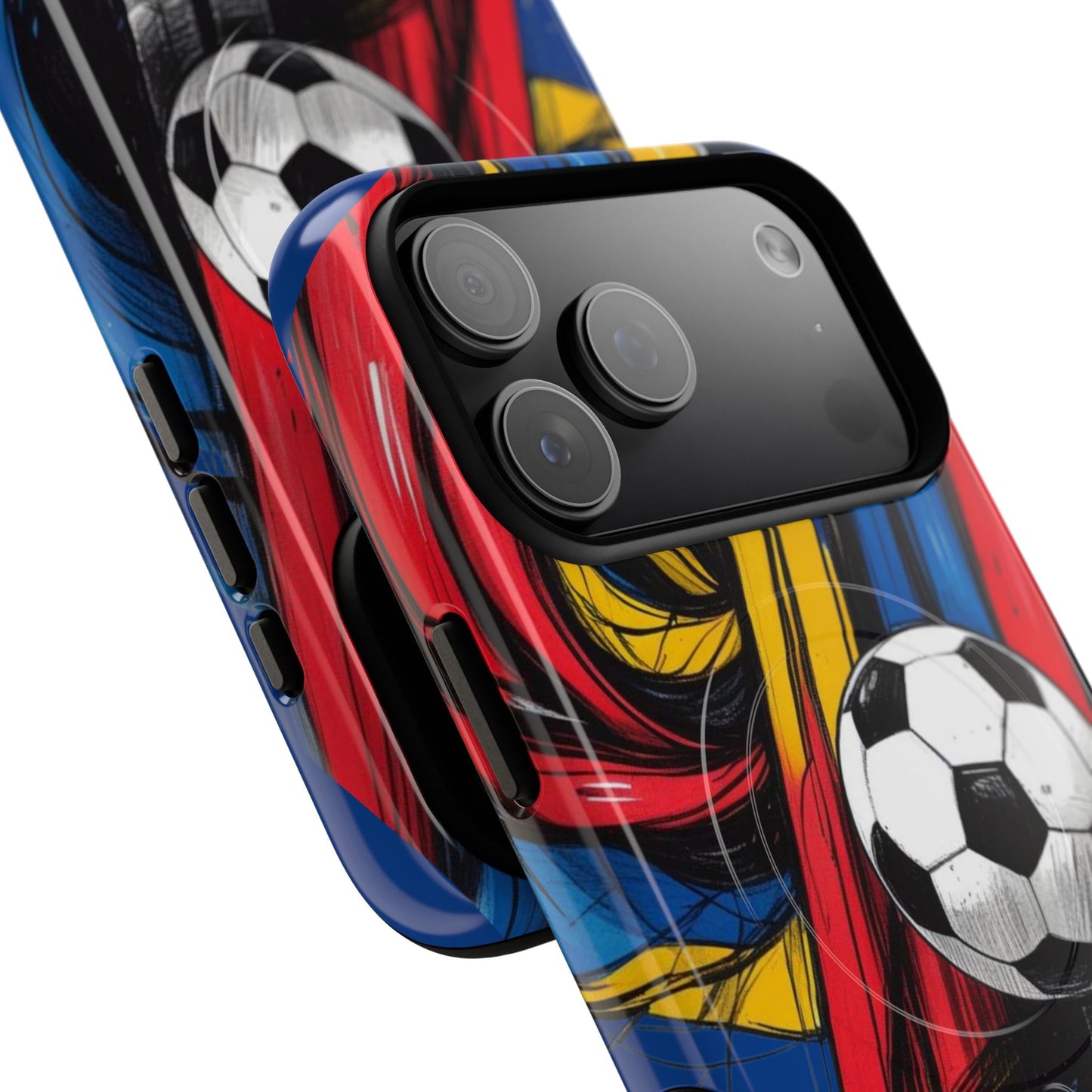 Tough Magnetic Case For iPhone Fun Soccer Ball Pattern Design for Soccer Lovers