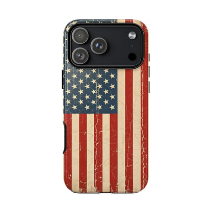 Vintage American Flag Phone Case — Patriotic Tough Case