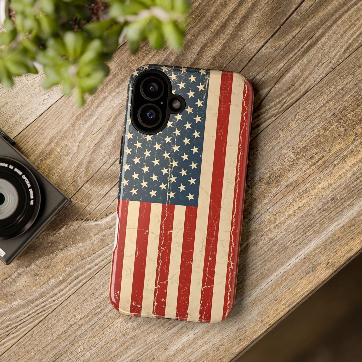 Vintage American Flag Phone Case — Patriotic Tough Case