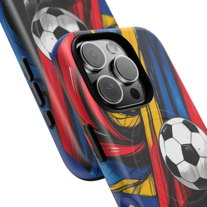 Tough Magnetic Case For iPhone Fun Soccer Ball Pattern Design for Soccer Lovers