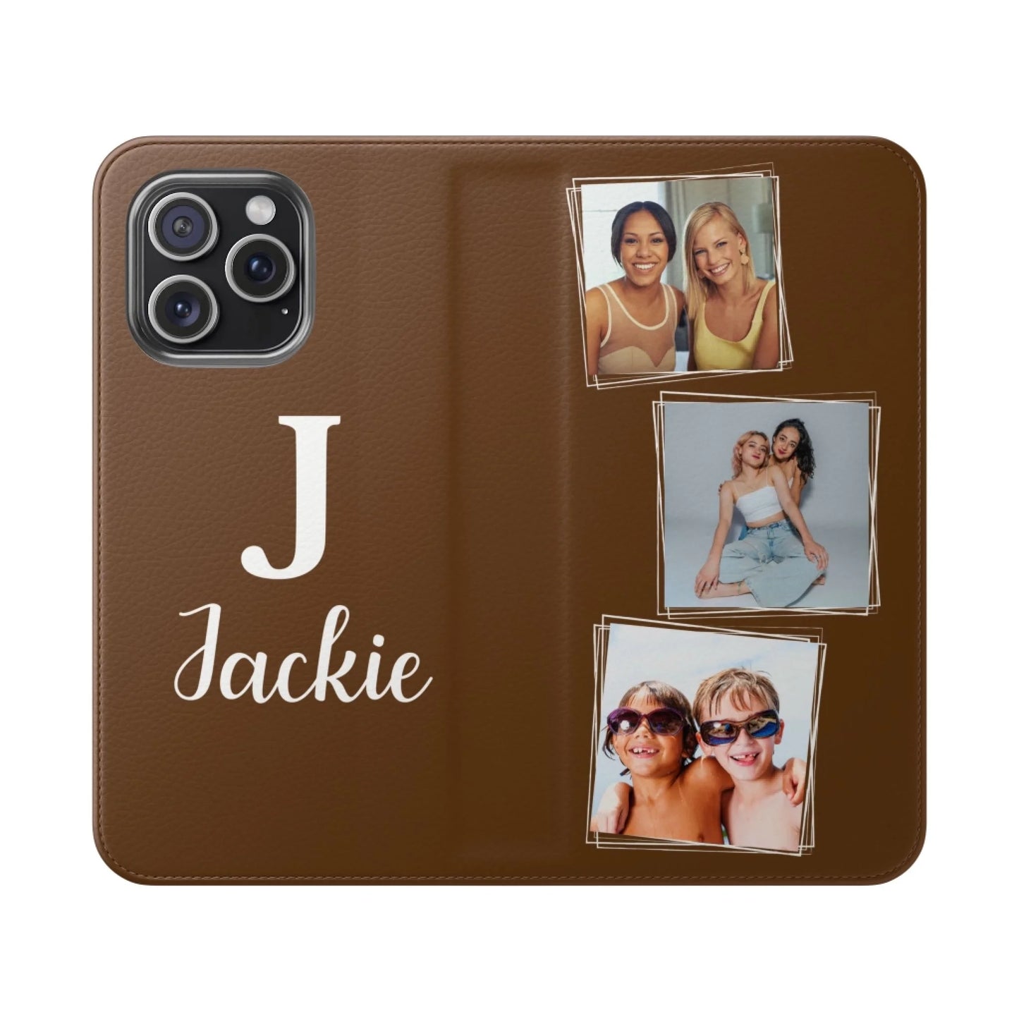 Printify Mocky iPhone Flip 3 Photos(DBrown)