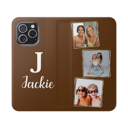 Printify Mocky iPhone Flip 3 Photos(DBrown)