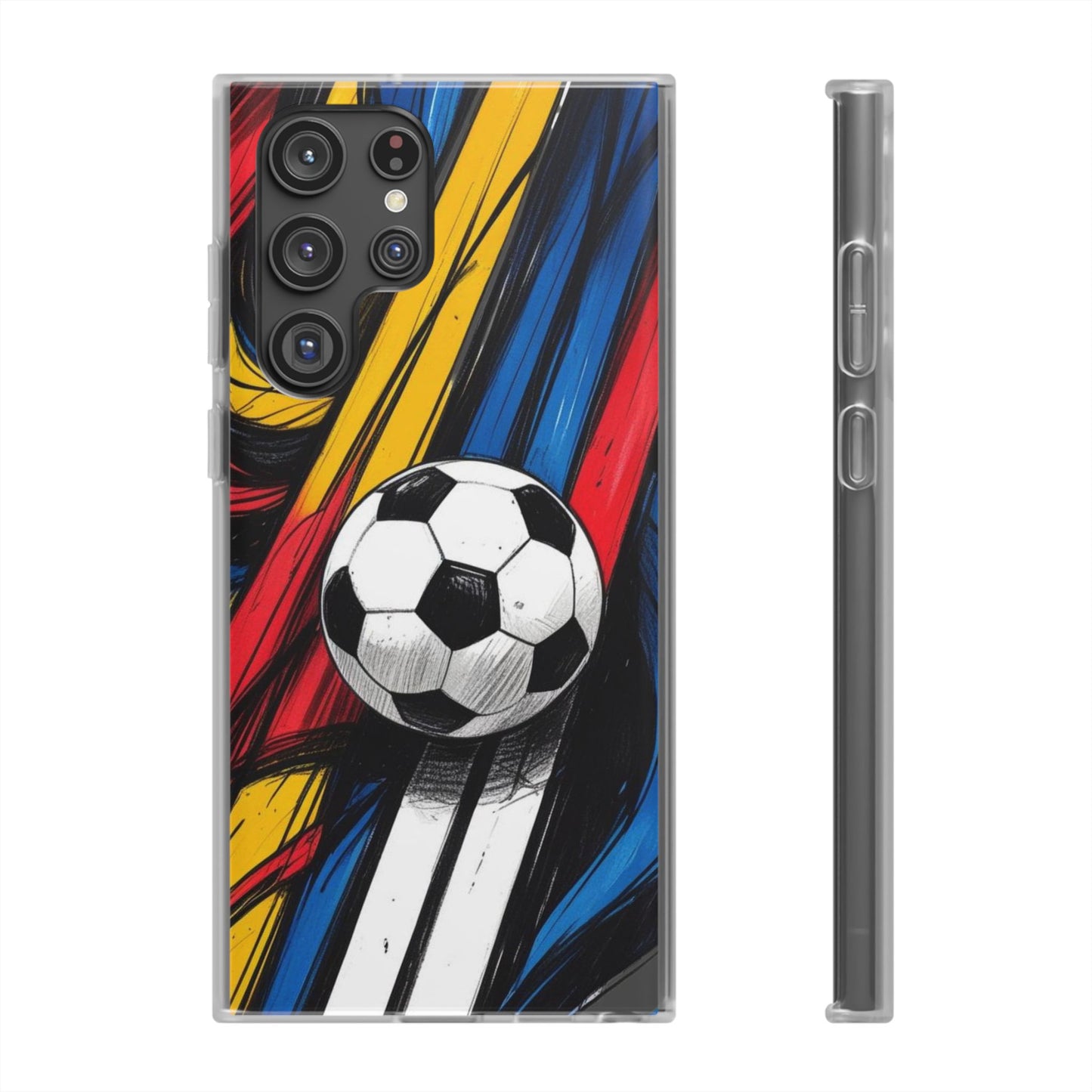 Clear Soccer Flex Case For Samsung Galaxy