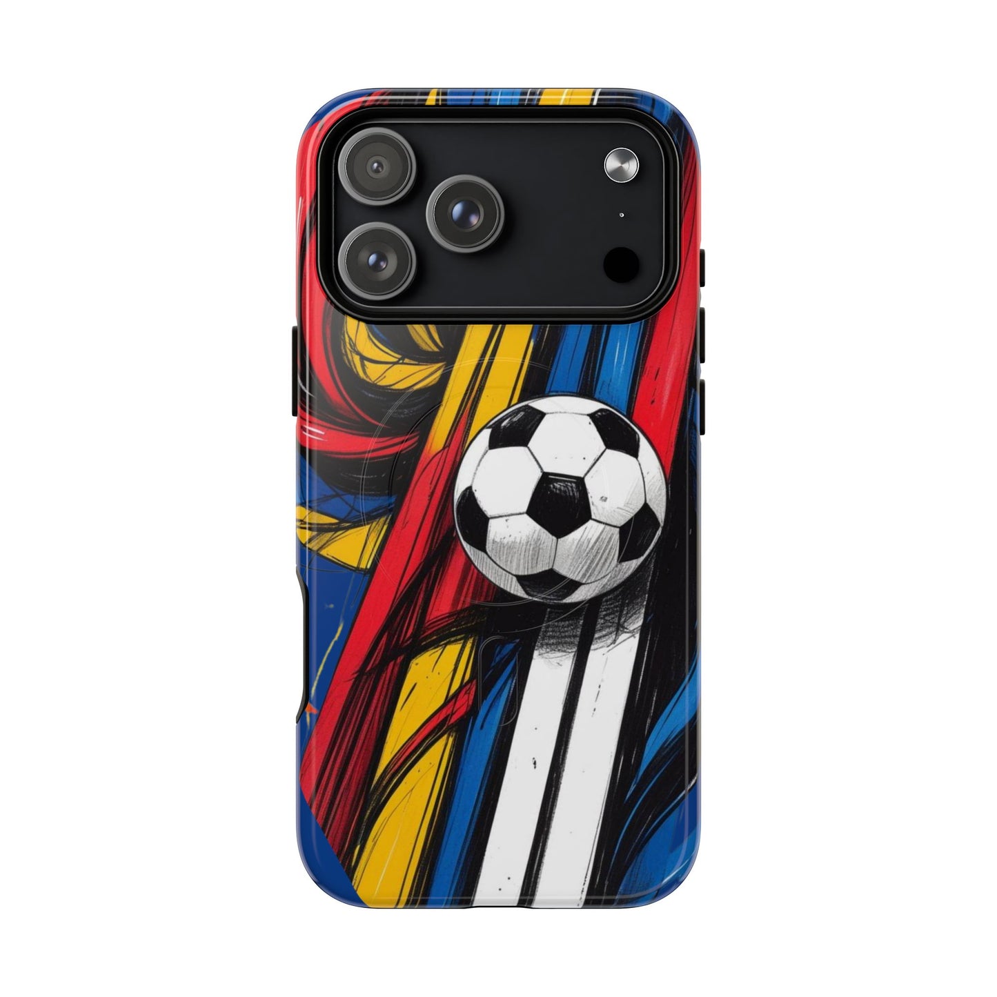 Tough Magnetic Case For iPhone Fun Soccer Ball Pattern Design for Soccer Lovers