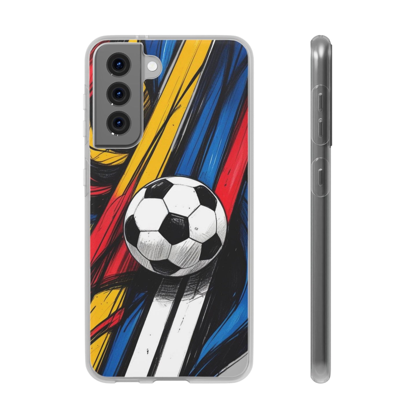 Clear Soccer Flex Case For Samsung Galaxy