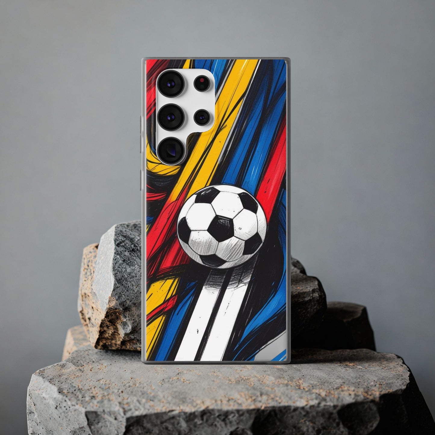 Clear Soccer Flex Case For Samsung Galaxy