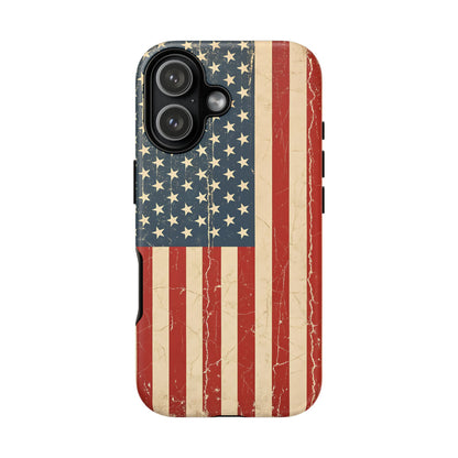 Vintage American Flag Phone Case — Patriotic Tough Case
